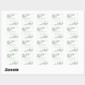 Élégant Mariage de verdure Bienvenue Carré Sticker (Feuille)