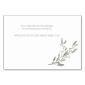 Elégant Mariage Détails Cartes Gris Floral (Dos)