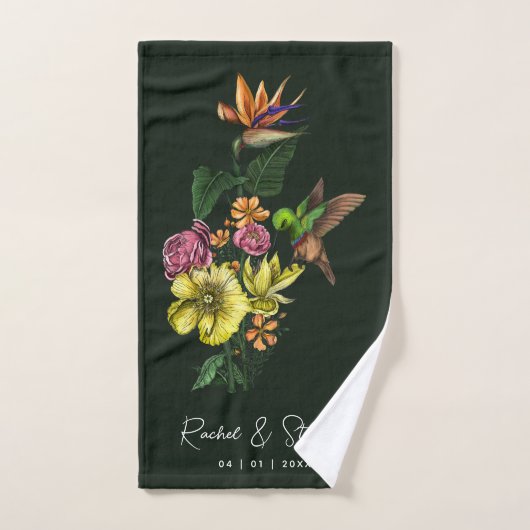 Élégant Mariage d'été tropical de colibri (Serviette à main)