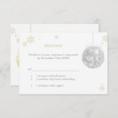 Elégant mariage d'hiver argent RSVP (Devant / Derrière)