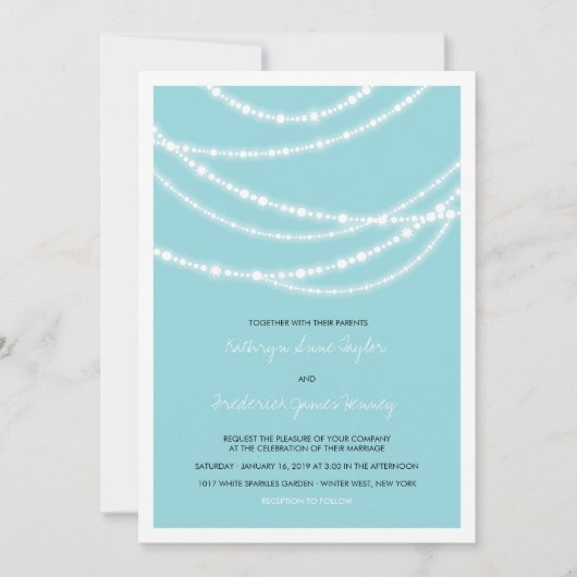 Élégant Mariage d'hiver Éclairé 2in1 Invitation (Devant)