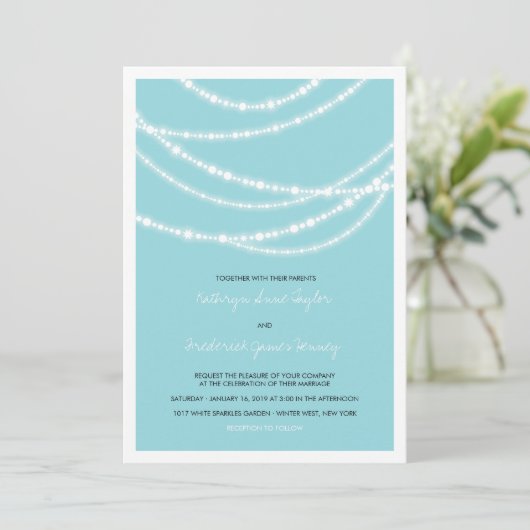 Élégant Mariage d'hiver Éclairé 2in1 Invitation (Debout devant)