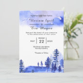 Elégant Mariage d'hiver Invitation carte Vector te (Debout devant)