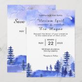 Elégant Mariage d'hiver Invitation carte Vector te (Devant / Derrière)
