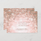 Elégant Mariage d'hiver RSVP Parties scintillant R (Devant / Derrière)
