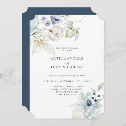 Elégant Mariage d'hiver Thème Invitations (Devant / Derrière)