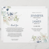 Elégant Mariage d'hiver Thème Mariage Programmes (Devant / Derrière)