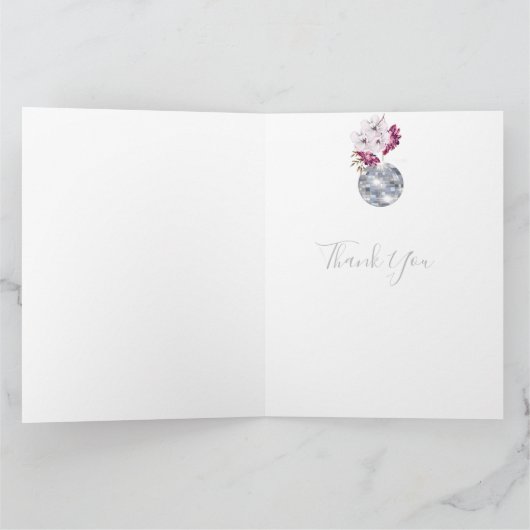 Élégant mariage Disco Merci argent (Intérieur)