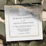 Élégant Mariage d'opulence en marbre noir et or<br><div class="desc">Avec son opulence artistique, cette élégante invitation de mariage a une bordure en marbre asymétrique le long du sommet dans un or chatoyant moderne et motif abstrait noir. Une bordure dorée à double ligne entoure votre texte magnifiquement et ajoute un joli détail à la conception. Les couleurs chic donnent le...</div>