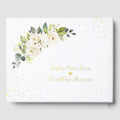 Élégant Mariage d'or aux fleurs de crème blanche (Verso)