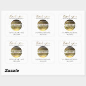 Elégant Mariage d'or merci Sticker (Feuille)