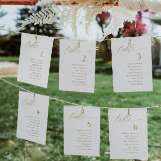 Élégant Mariage d'or moderne Sièges Cartes de grap
