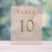 Élégant Mariage d'or rose Numéro de table (Neutre)