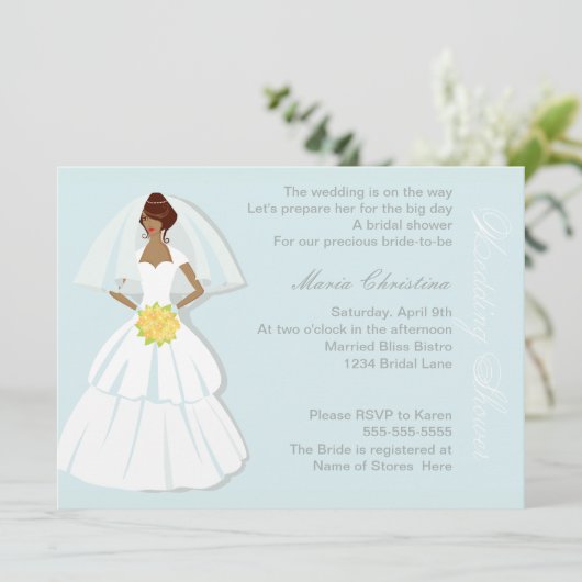 Elégant mariage douche Invitation (Debout devant)