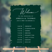 Élégant mariage Emerald Green Welcome et chronolog (Neutre)