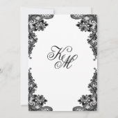 Elégant mariage en dentelle noire Invitations (Dos)