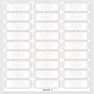 Élégant mariage Étiquettes de adresse invités