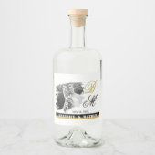 Elégant mariage Étiquettes de bouteille photo, Ann (Devant)