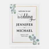 Elégant Mariage Eucalyptus Peint À La Main (Recto)