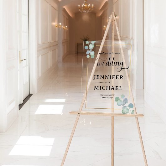 Elégant Mariage Eucalyptus Peint À La Main