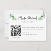 Elégant mariage Eucalyptus RSVP QR Code en ligne (Devant)