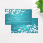 Elégant mariage Favor Tag Cerise Fleur Bleu (Bureau)