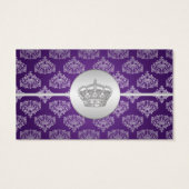 Elégant Mariage Favor Tag Couronne royale violet (Dos)