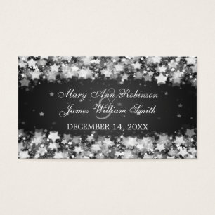 Elégant Mariage Favor Tag Éblouissant Étoiles Noir