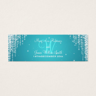 Elégant Mariage Favor Tag Nuit Éblouissant Bleu