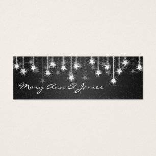 Elégant Mariage Favor Tag Shimmering Stars Black