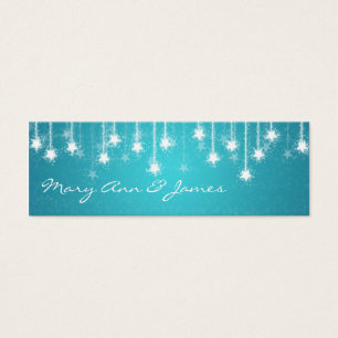 Elégant Mariage Favor Tag Shimmering Stars Blue