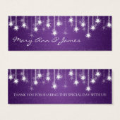 Elégant Mariage Favor Tag Shimmering Stars Purple (Devant & derrière)