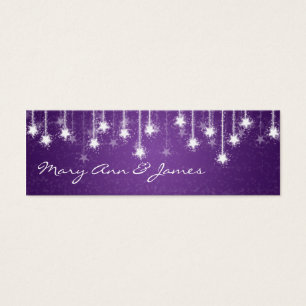 Elégant Mariage Favor Tag Shimmering Stars Purple
