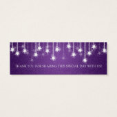 Elégant Mariage Favor Tag Shimmering Stars Purple (Dos)