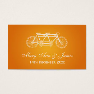 Elégant Mariage Favor Tag Tandem Bike Orange