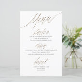 Élégant Mariage Feuille d'Or Faux & Blanc (Debout devant)