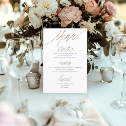 Élégant Mariage Feuille d'Or Faux & Blanc