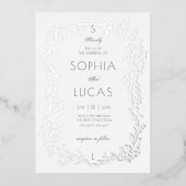 Élégant Mariage Feuille Foil Invitation (Recto)
