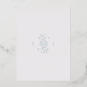 Élégant Mariage Feuille Foil Invitation (Verso)