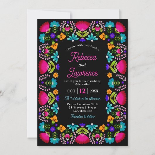 Élégant mariage fiesta Invitations (Devant)