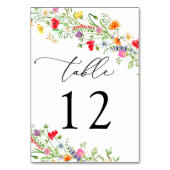 Élégant Mariage Fleur sauvage Numéro de table (Dos)