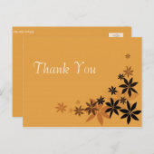 Elégant mariage fleuri jaune merci carte postale. (Devant / Derrière)