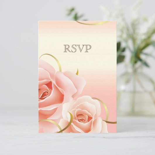 Élégant Mariage floral Anniversaire Cartes RSVP (Debout devant)