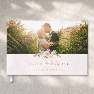 Élégant mariage floral aquarelle rose