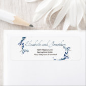 Élégant Mariage floral avec Étiquette de adresse b (En situation)