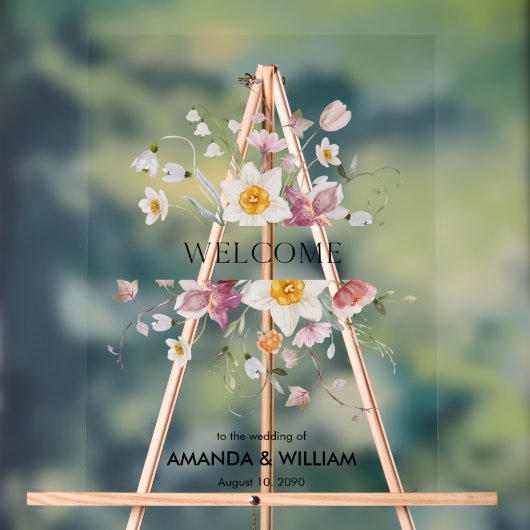 Elégant Mariage Floral Bienvenue (Neutre)