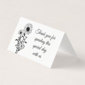 Élégant Mariage Floral Black White Merci Party (Front)