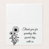 Élégant Mariage Floral Black White Merci Party (Outside Unfolded)