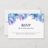 Elégant mariage floral bleu RSVP (Devant)