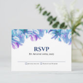 Elégant mariage floral bleu RSVP (Debout devant)